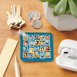 Great writers, poets and playwrights on stamps-1 keychain