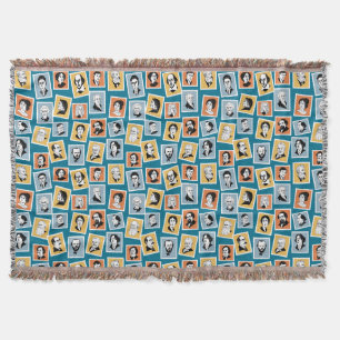 Great writers, poets and playwrights on stamps-1 throw blanket
