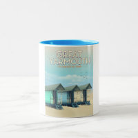 Great Yarmouth Beach hut travel poster