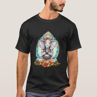 Great yoga animals elephant motif meditation rela T-Shirt