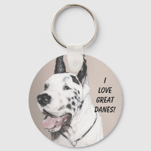GreatDaneED, I LOVE GREAT DANES! Keychain