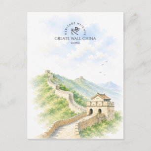 Greate Wall China   Architecture Landscape Travel Postcard