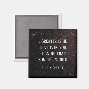 Greater is He that is in You, Scripture Starry Sky Magnet
