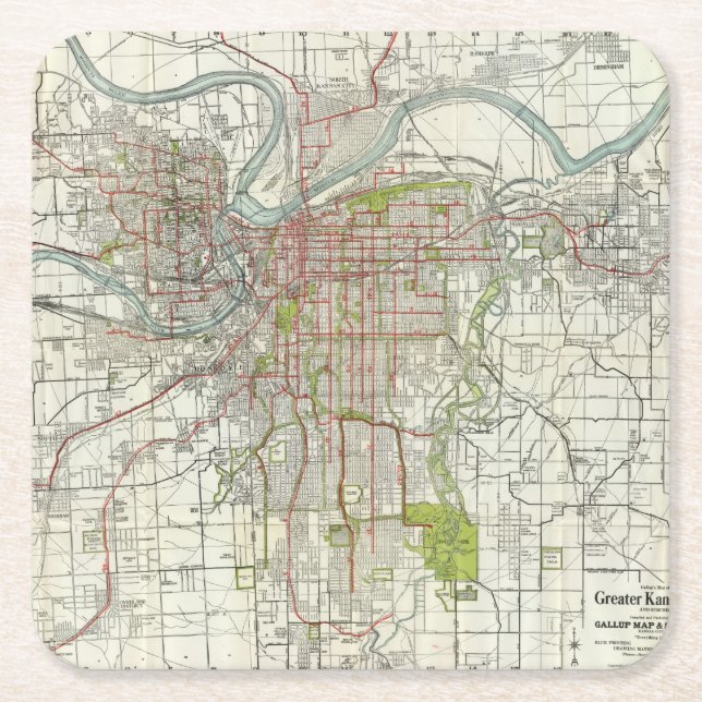 Greater Kansas City Square Paper Coaster (Front)