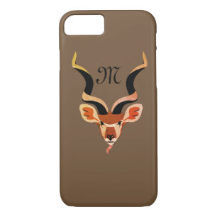 Greater Kudu Head Illustrated Monogram Case-Mate iPhone Case