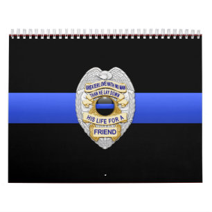Greater Love Badge Thin Blue Line Calendar