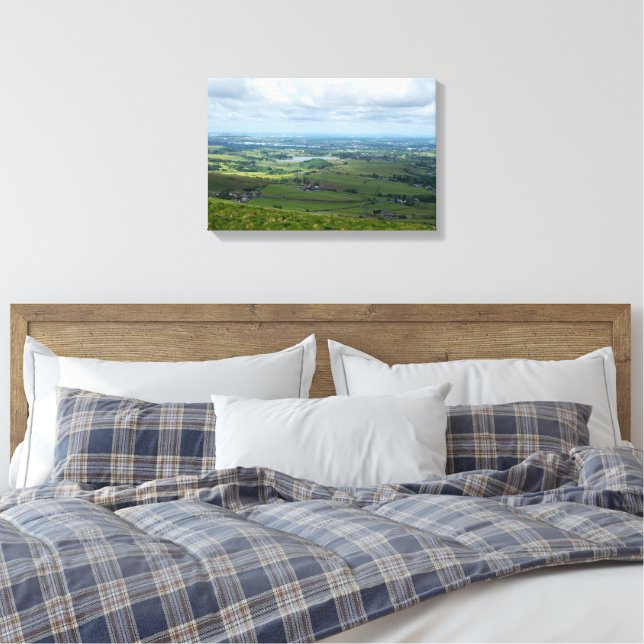 Greater Manchester From Blackstone Edge Canvas Print (Insitu(Bedroom))