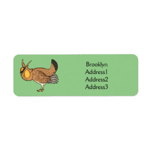 Greater prairie chicken cartoon illustration