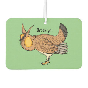 Greater prairie chicken cartoon illustration air freshener