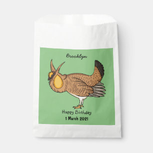 Greater prairie chicken cartoon illustration favour bag