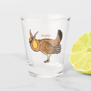 Greater prairie chicken cartoon illustration  shot glass