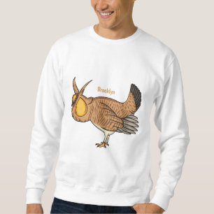 Greater prairie chicken cartoon illustration sweatshirt