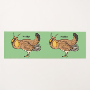 Greater prairie chicken cartoon illustration  yoga mat