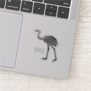 Greater rhea bird cartoon illustration 