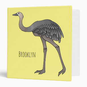 Greater rhea bird cartoon illustration  binder
