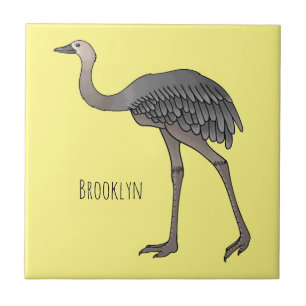 Greater rhea bird cartoon illustration tile