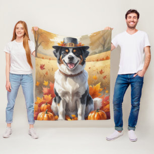 Greater Swiss Mountain Autumn Leaves Thanksgiving  Fleece Blanket