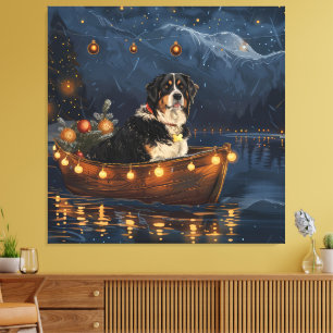Greater Swiss Mountain Christmas Festive Voyage Canvas Print