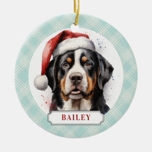 Greater Swiss Mountain Dog Ceramic Circle Ornament