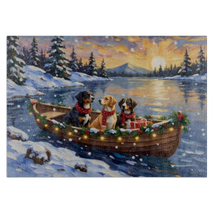 Greater Swiss Mountain Dog Christmas Boat Holiday Cutting Board