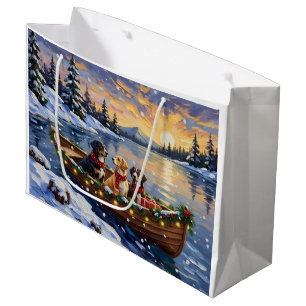 Greater Swiss Mountain Dog Christmas Boat Holiday Large Gift Bag