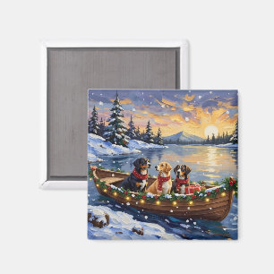 Greater Swiss Mountain Dog Christmas Boat Holiday Magnet
