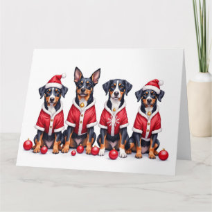 Greater Swiss Mountain Dog Christmas Dress Santa Card