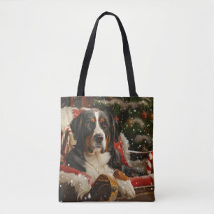 Greater Swiss Mountain Dog Christmas Festive Tote Bag
