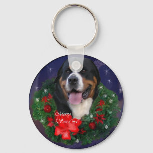 Greater Swiss Mountain Dog Christmas Gifts Keychain