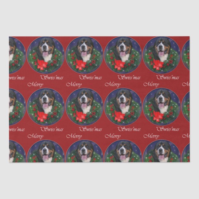 Greater Swiss Mountain Dog ChristmasTissue Paper (Front)