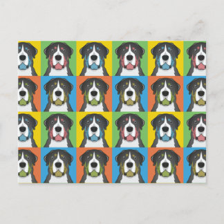 Greater Swiss Mountain Dog Dog Cartoon Pop-Art Postcard