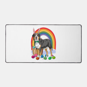 Greater Swiss Mountain Dog Easter Eggs Bunny Desk Mat