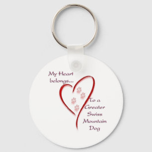 Greater Swiss Mountain Dog Heart Belongs Keychain
