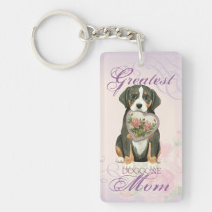 Greater Swiss Mountain Dog Heart Mom Keychain