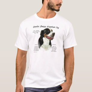 Greater Swiss Mountain Dog History Design T-Shirt