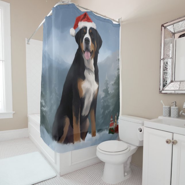 Greater Swiss Mountain Dog in Snow Christmas  (In Situ)