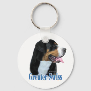 Greater Swiss Mountain Dog Name Keychain
