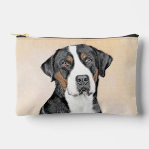 Greater Swiss Mountain Dog Painting Original Art Accessory Pouch