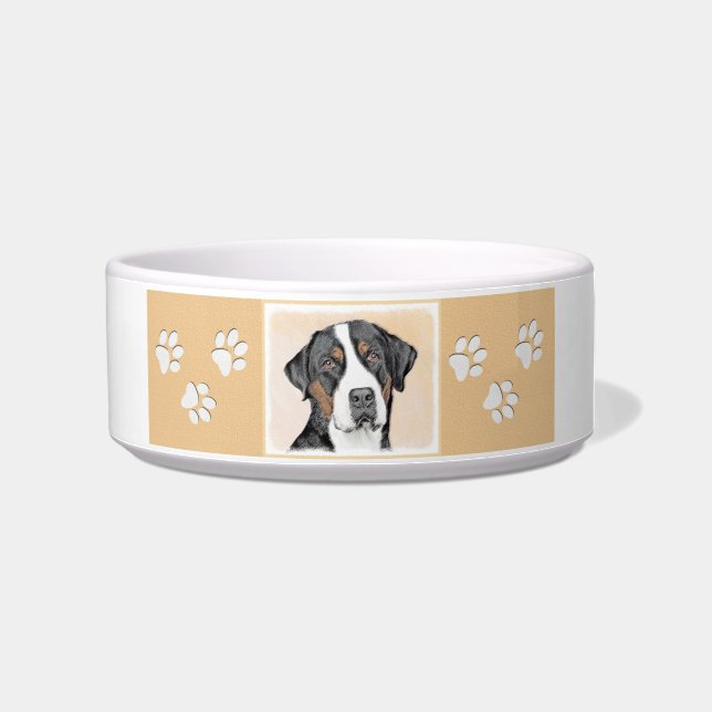 Greater Swiss Mountain Dog Painting - Original Art Bowl (Right)