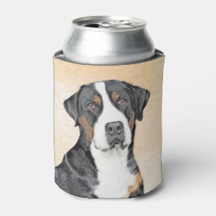 Greater Swiss Mountain Dog Painting - Original Art Can Cooler