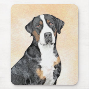 Greater Swiss Mountain Dog Painting - Original Art Mouse Pad