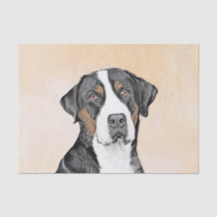 Greater Swiss Mountain Dog Painting - Original Art Tissue Paper