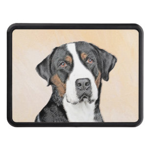 Greater Swiss Mountain Dog Painting - Original Art Trailer Hitch Cover