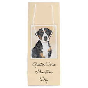 Greater Swiss Mountain Dog Painting - Original Art Wine Gift Bag