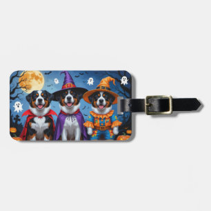 Greater Swiss Mountain Dog Pumpkin Halloween Funny Luggage Tag