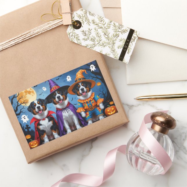 Greater Swiss Mountain Dog Pumpkin Halloween Funny Sticker (Gifting)