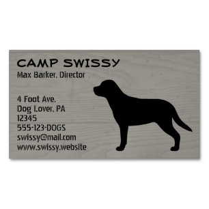 Greater Swiss Mountain Dog Silhouette Swissy Dog Magnetic Business Card