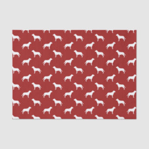 Greater Swiss Mountain Dog Silhouettes Pattern Red Tissue Paper