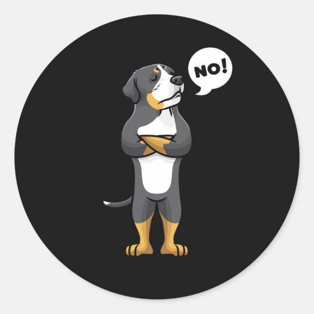 Greater Swiss Mountain Dog Stubborn Dog Classic Round Sticker (Front)