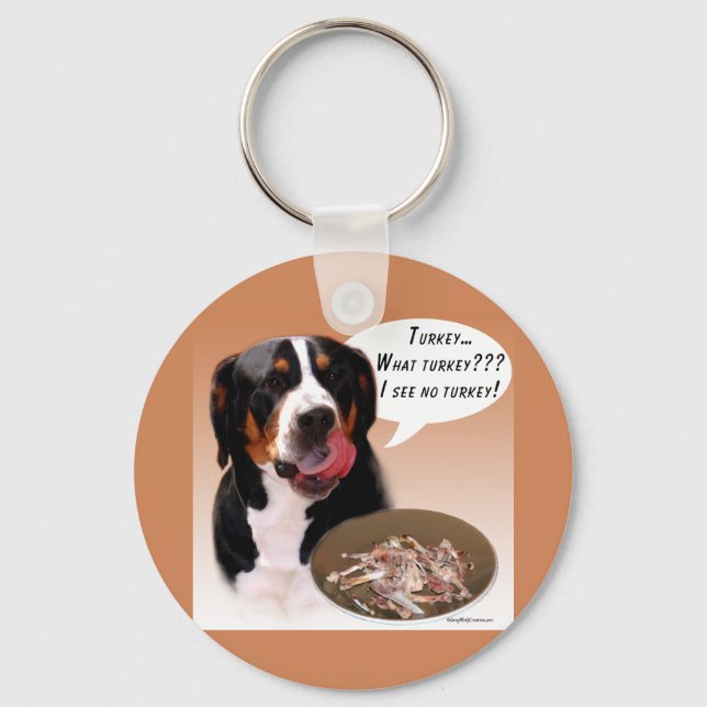 Greater Swiss Mountain Dog Turkey Keychain (Front)